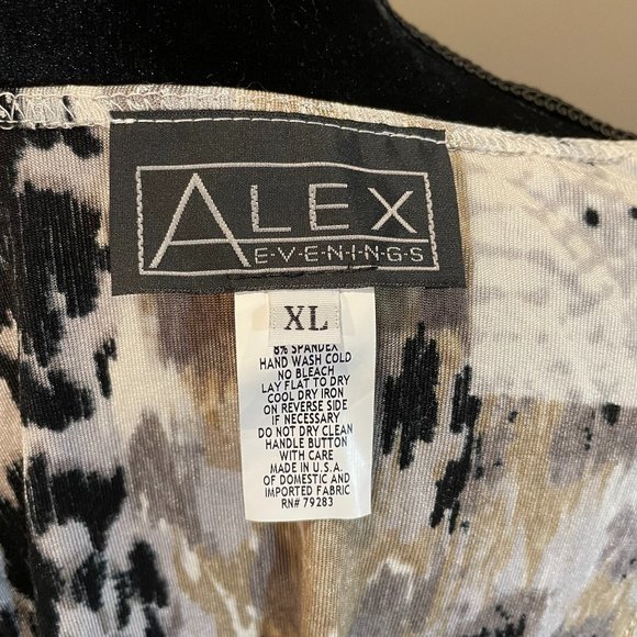 Alex Evenings Womens Animal Print Scoop Neck Sleeveless Metallic Embel Top sz XL - Picture 3 of 4